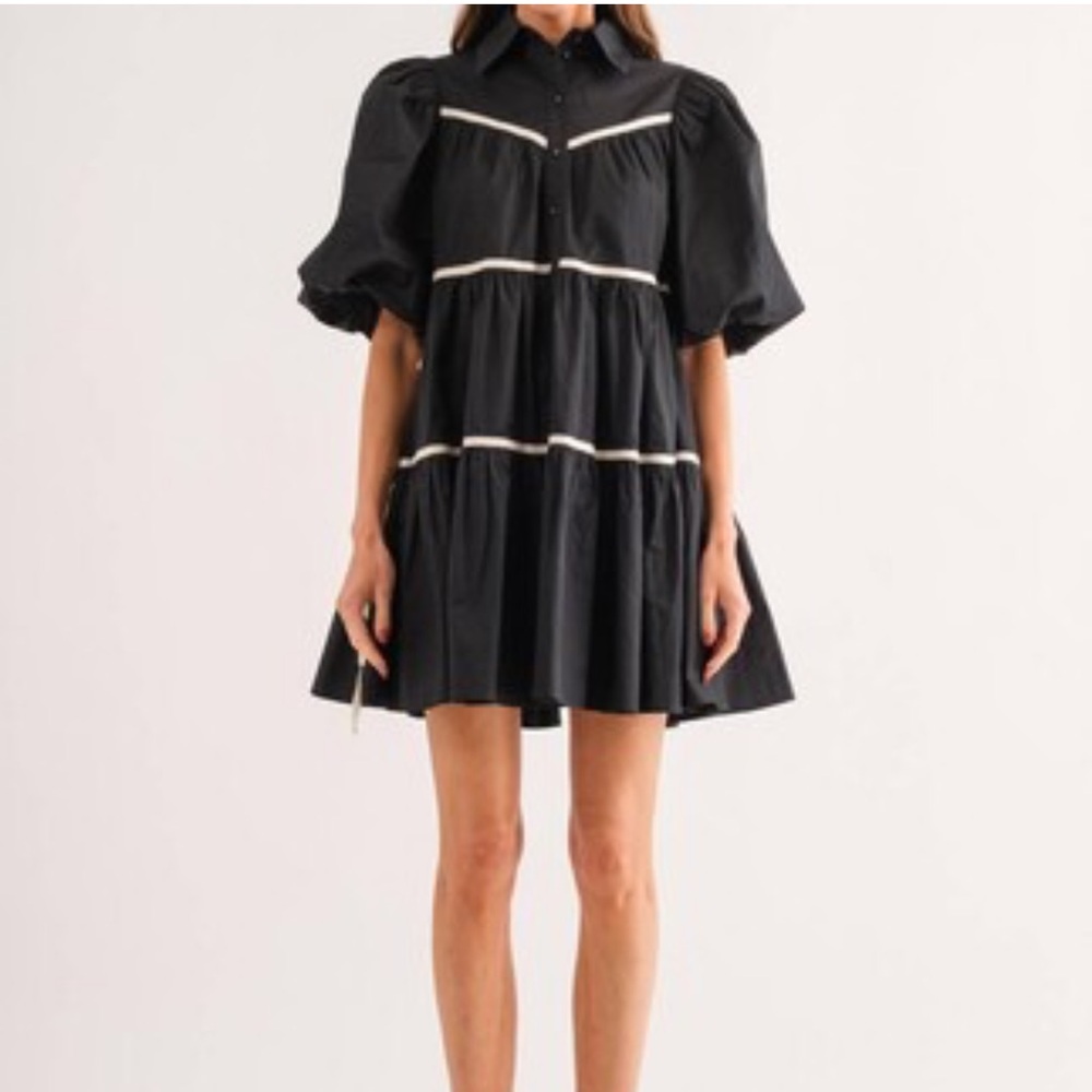 Sofie The Label Women Size Large Mini Babydoll V Neck Day Out Knox Dress Pockets